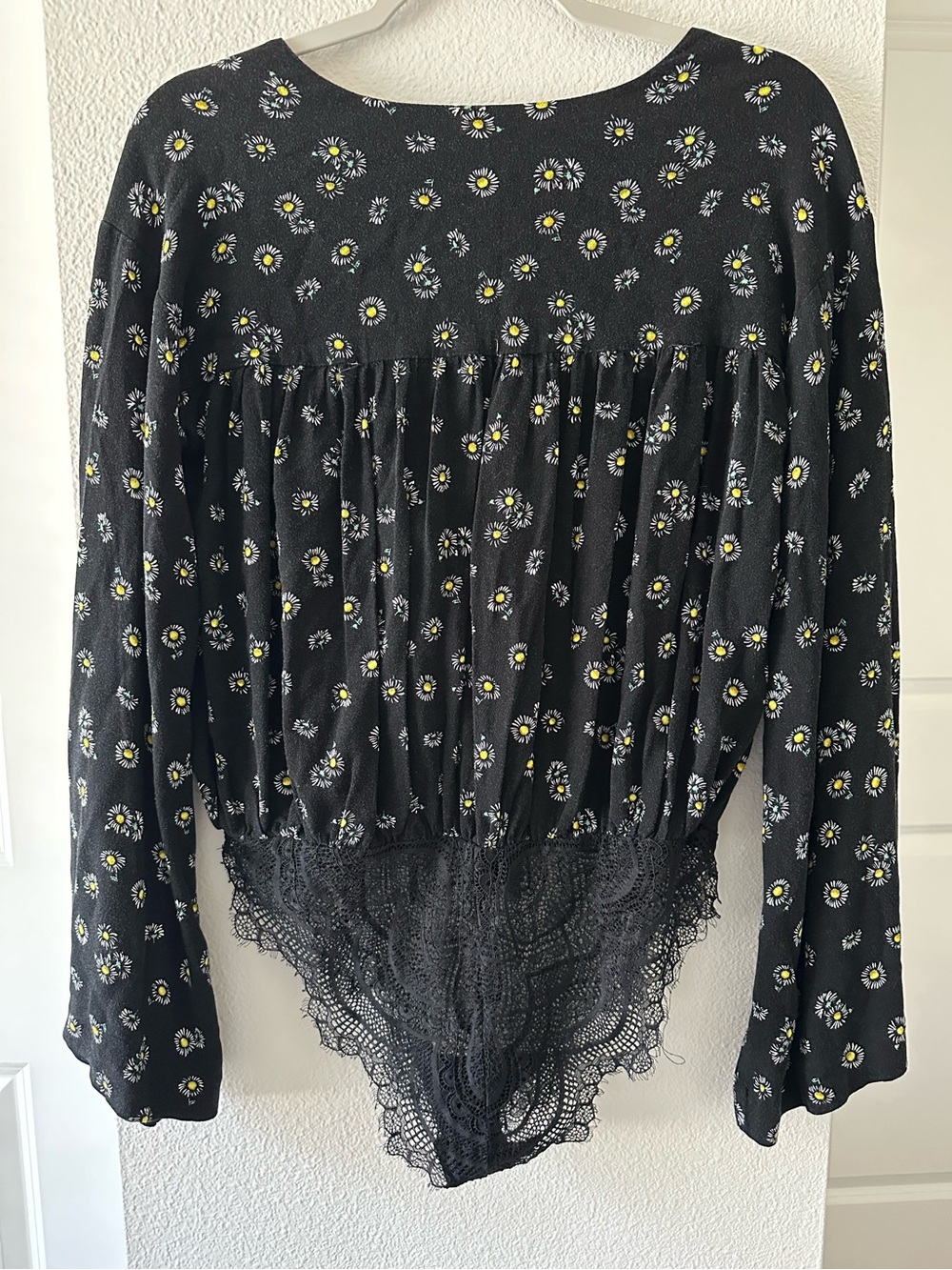 Free People Tie-Front Long Sleeve Bodysuit Top - Picture 2 of 6